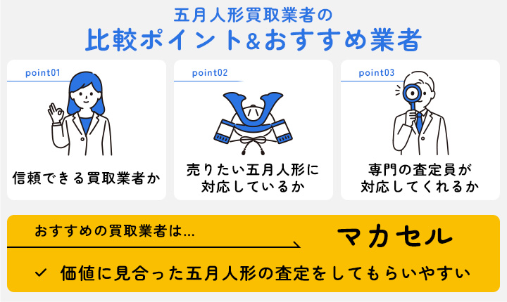 五月人形買取業者の比較ポイントとおすすめ業者