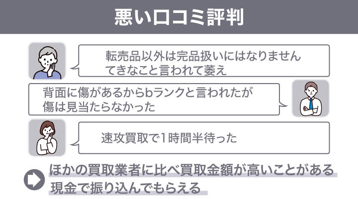 TSUTAYAのスマホ買取に関する悪い口コミ評判