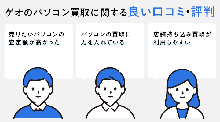 ゲオのパソコン買取に関する良い評判