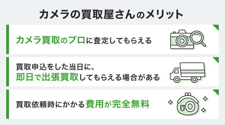 カメラの買取屋さんのメリット